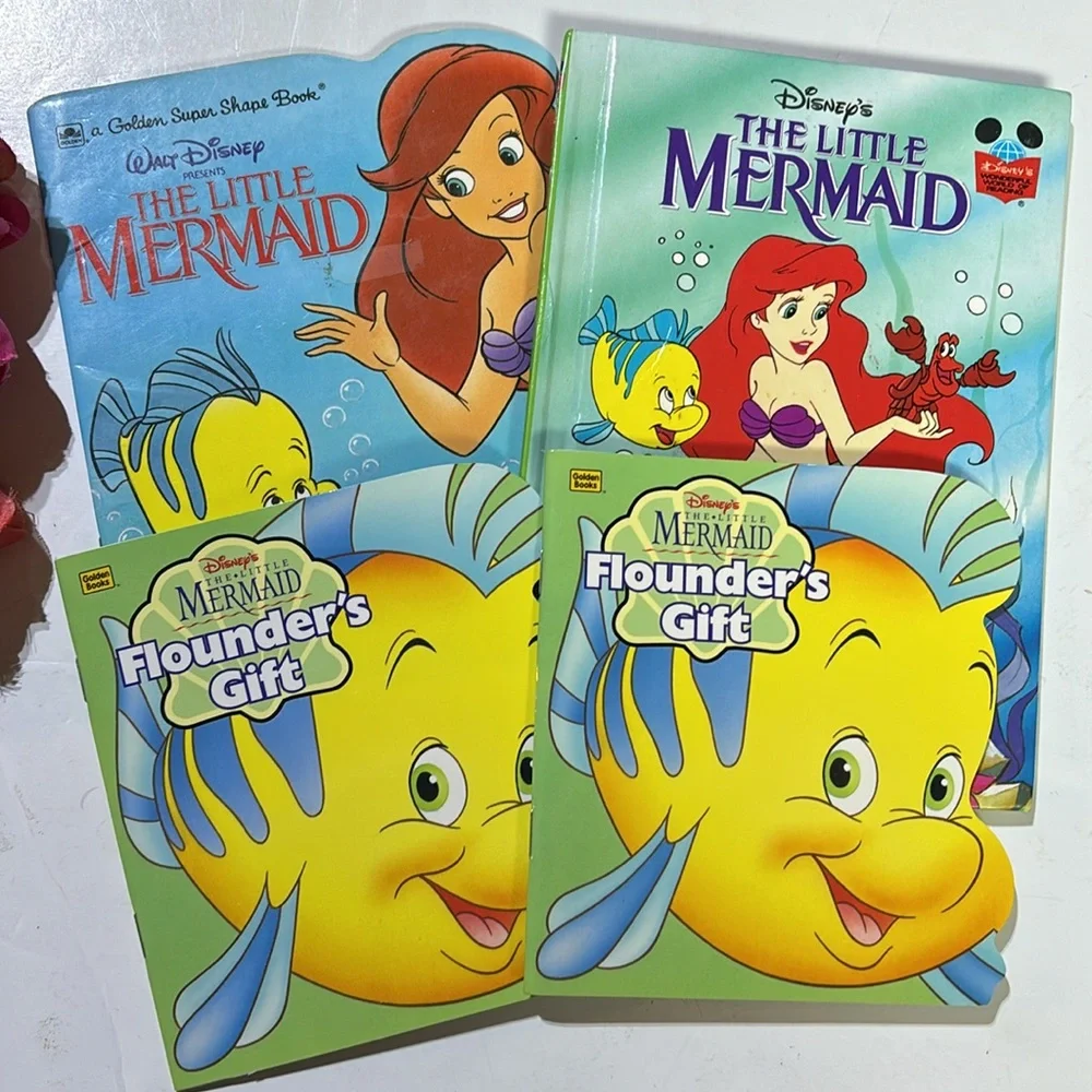 THE LITTLE MERMAID BOOK COLLECTION VINTAGE 90s Disney Flounders Gift